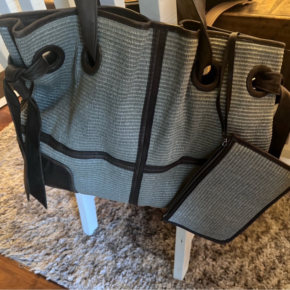 Large capacity handbag excellent condition matching inside clutch very classy.